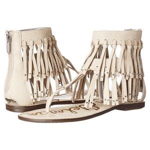 Sam Edelman ivory fringe sandals